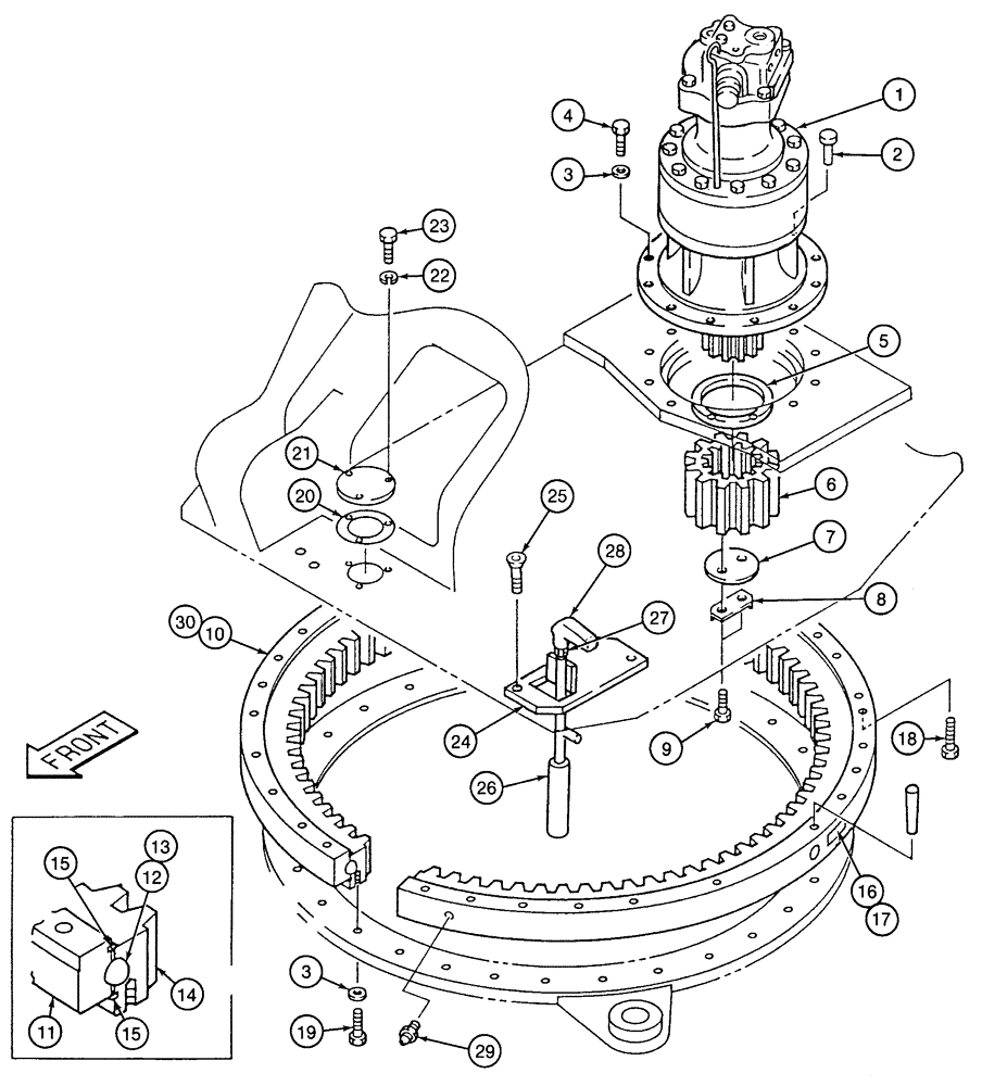 Схема запчастей Case 9020 - (9-02) - TURNTABLE BEARING (09) - CHASSIS