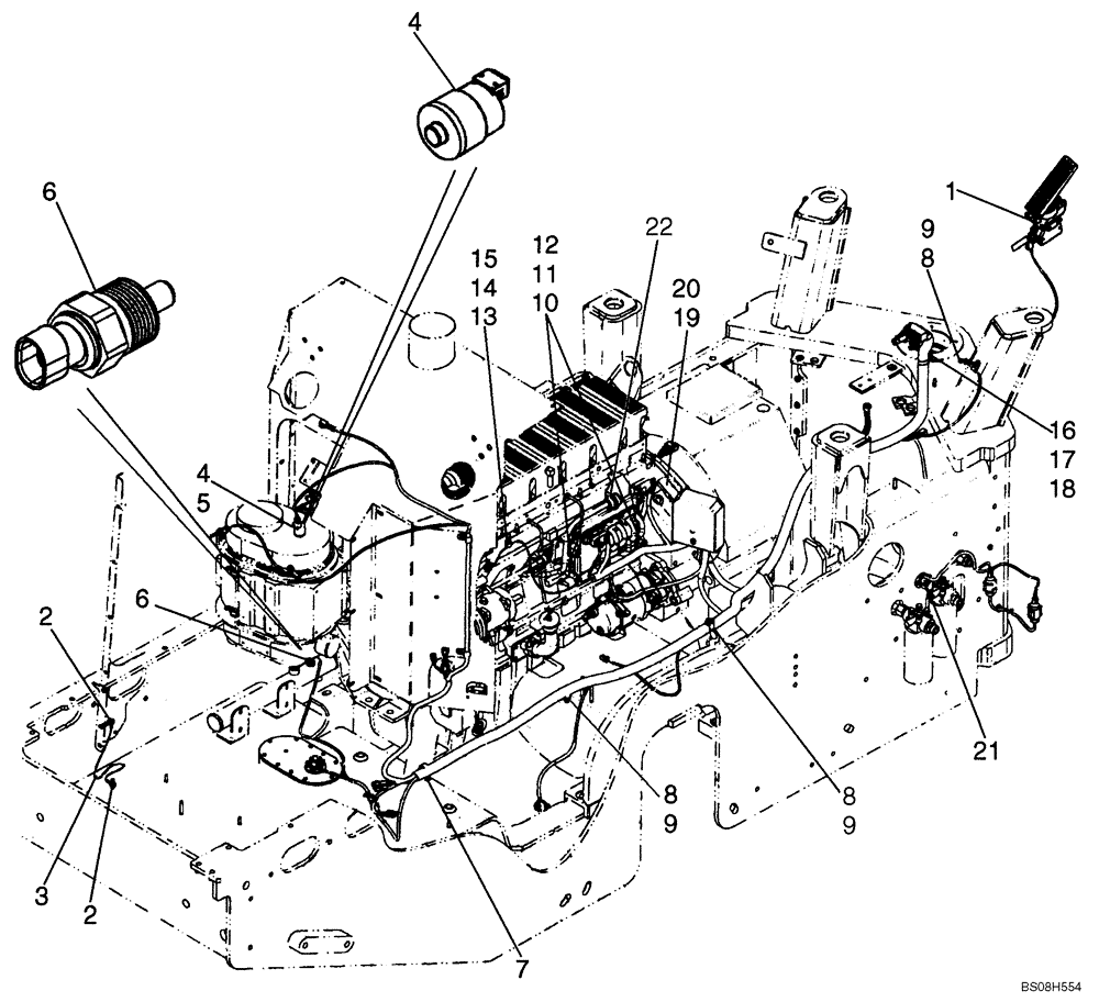 Схема запчастей Case 921E - (04-05) - HARNESS, REAR CHASSIS - HARNESS, THROTTLE CONTROL (04) - ELECTRICAL SYSTEMS