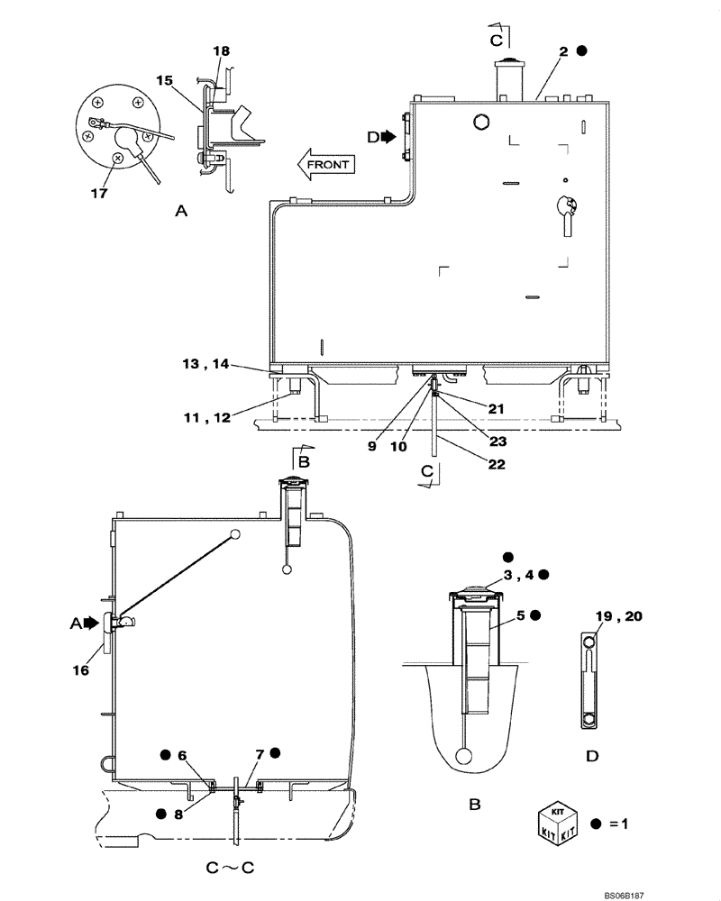 Схема запчастей Case CX700 - (03-002-00[01]) - FUEL TANK (03) - FUEL SYSTEM