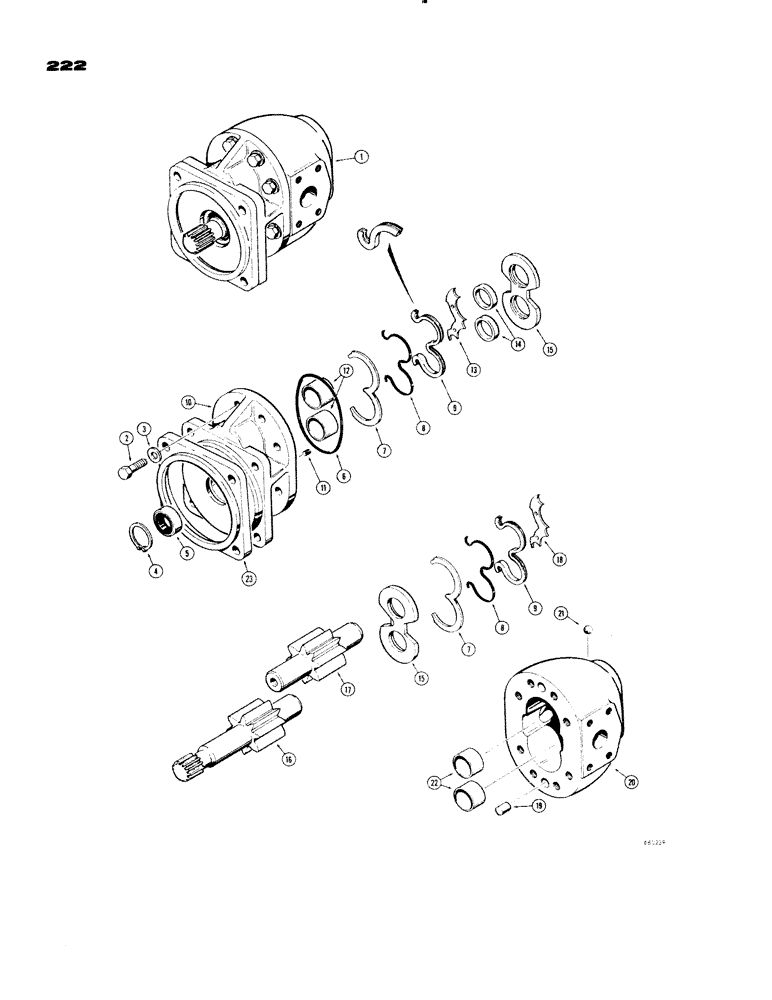 Схема запчастей Case 1150 - (222) - D43382 DOZER PUMP (05) - UPPERSTRUCTURE CHASSIS