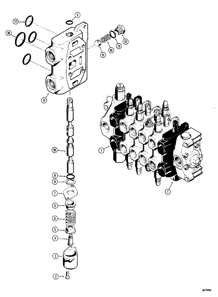 Схема запчастей Case 33S - (086) - D26842 BACKHOE STABILIZER SECTION 