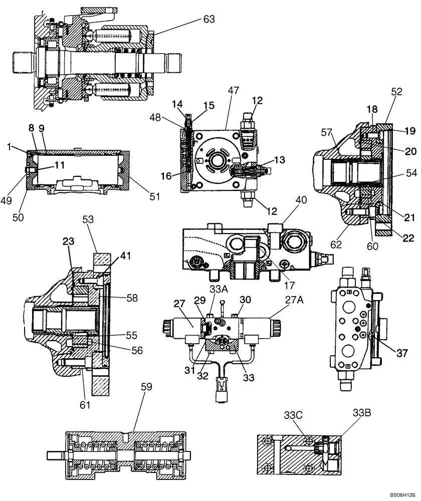 Схема запчастей Case 1150K - (06-13) - PUMP ASSEMBLY, TANDEM (06) - POWER TRAIN