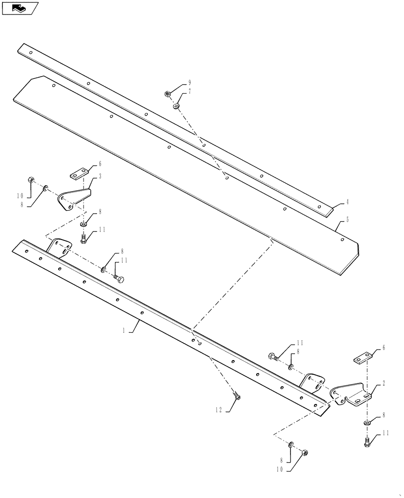 Схема запчастей Case DV207 - (75.200.10) - LOWER FIXED SCRAPER (75) - SOIL PREPARATION