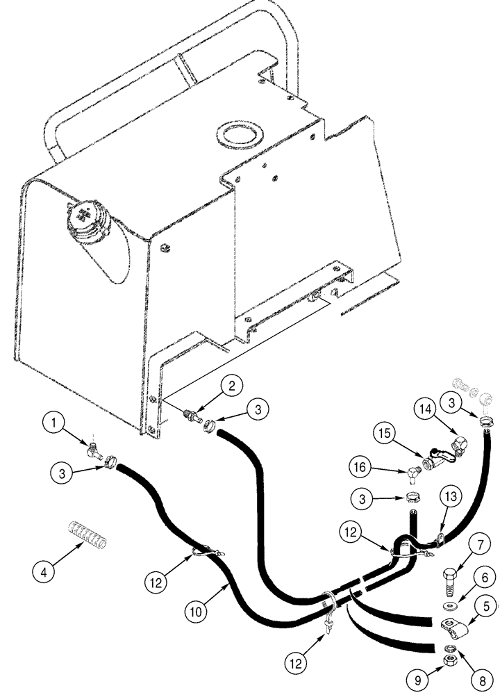 Схема запчастей Case 550H - (3-08) - FUEL LINES, MODELS WITH TURBOCHARGER (03) - FUEL SYSTEM