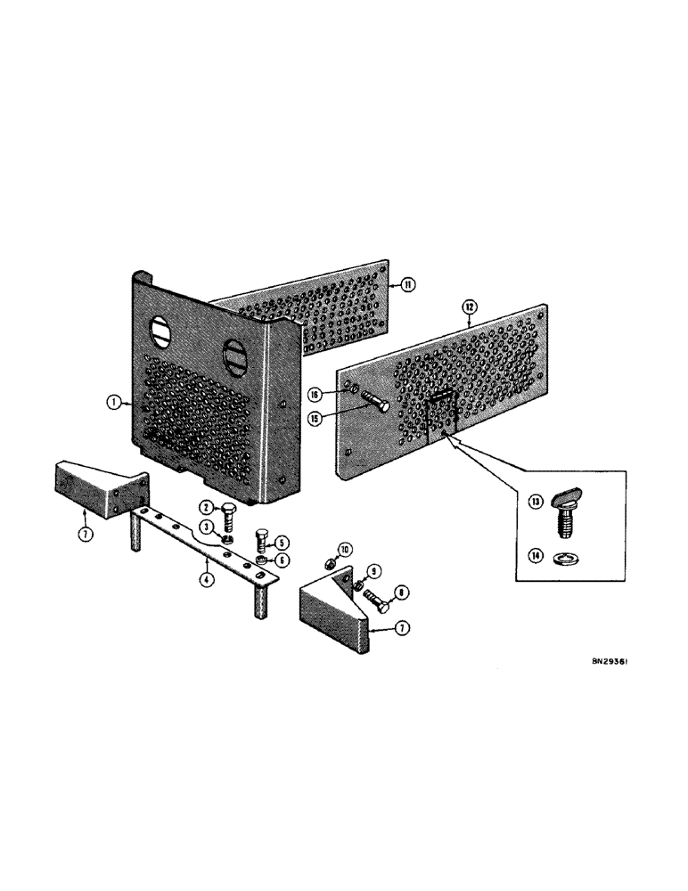 Схема запчастей Case 420 - (078) - FORESTRY RADIATOR GUARD, SIDE PLATES, AND BUMPER EXTENSIONS (05) - UPPERSTRUCTURE CHASSIS