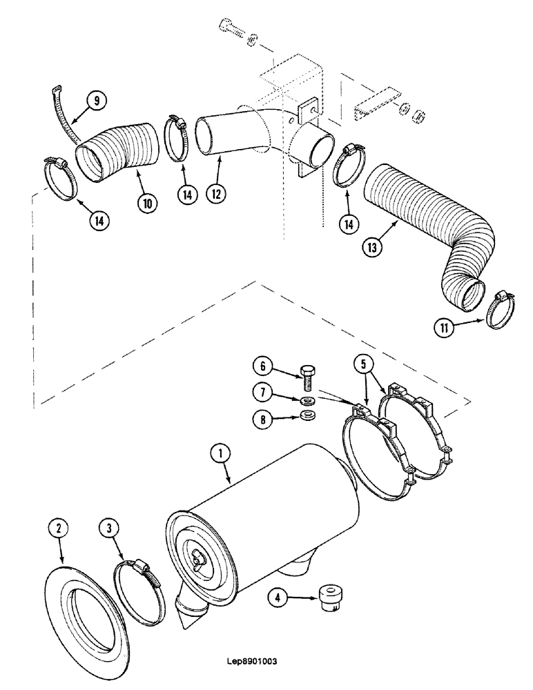 Схема запчастей Case 688C - (2-04) - ENGINE AIR FILTRATION (01) - ENGINE