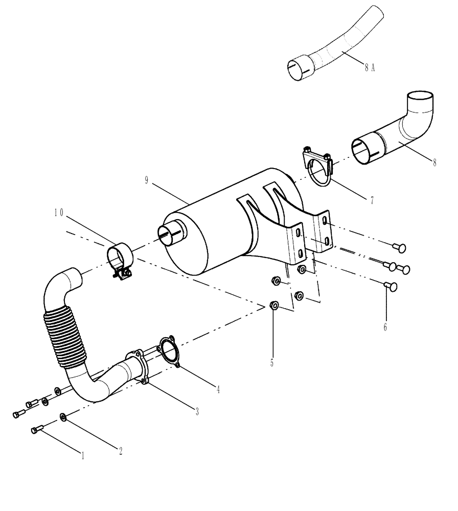 Схема запчастей Case 435 - (02-03) - EXHAUST SYSTEM (02) - ENGINE