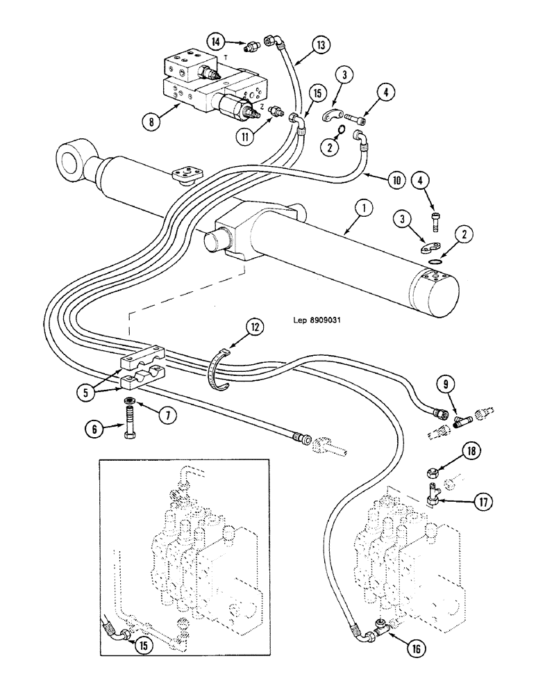 Схема запчастей Case 688C - (8G-036) - DIPPERSTICK CYLINDER WITH SAFETY DEVICE (OFFSET BACKHOE BOOM (07) - HYDRAULIC SYSTEM