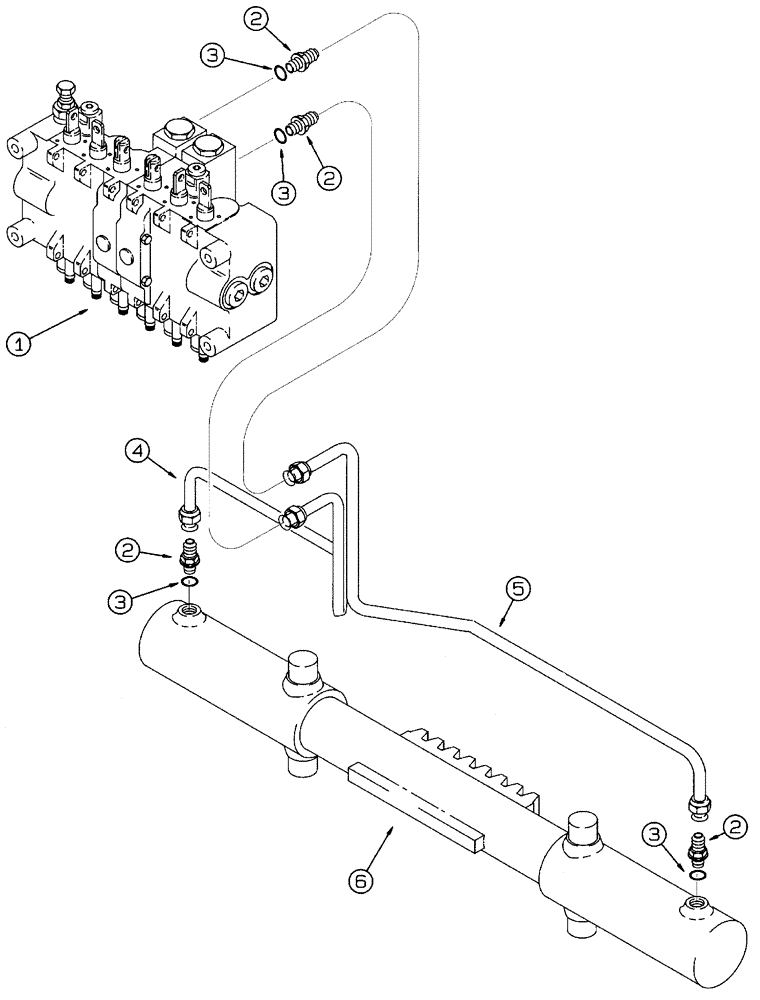 Схема запчастей Case 460 - (8-046) - BACKHOE SWING CYLINDER HYDRAULIC CIRCUIT, D100 BACKHOE (08) - HYDRAULICS