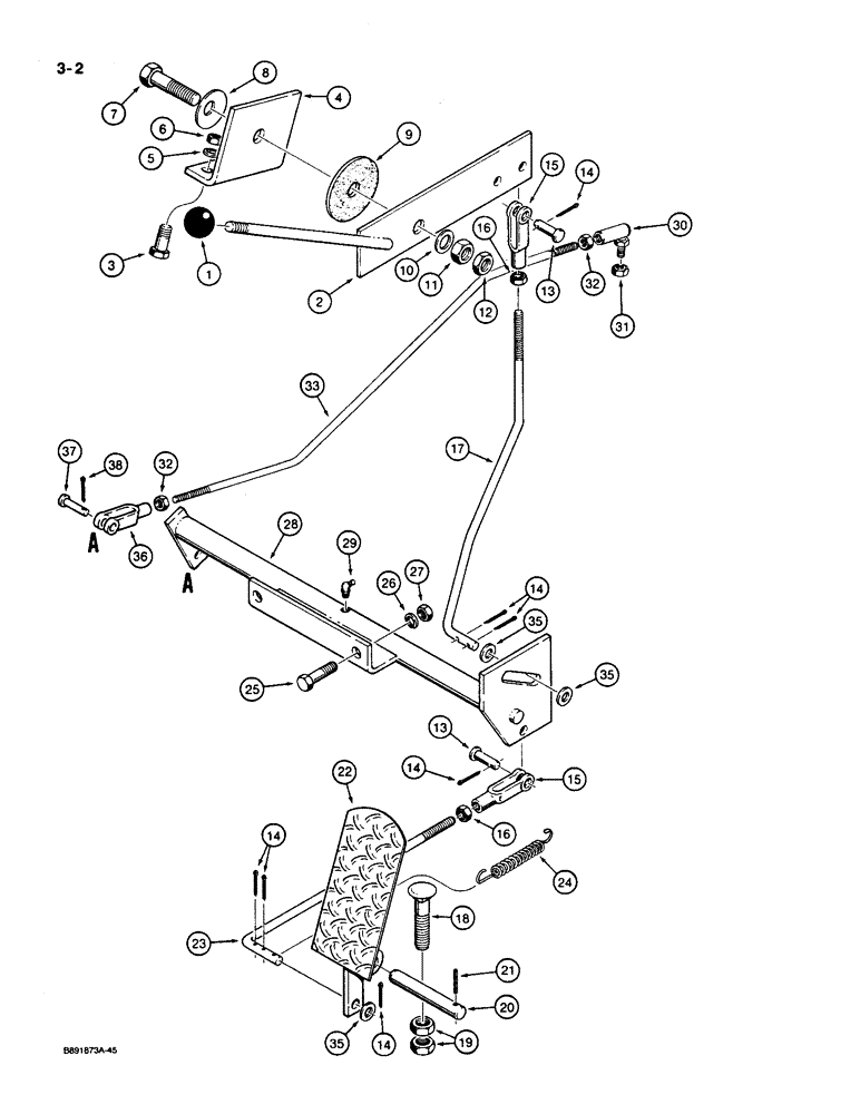 Схема запчастей Case 550 - (3-02) - THROTTLE CONTROL LINKAGE (03) - FUEL SYSTEM