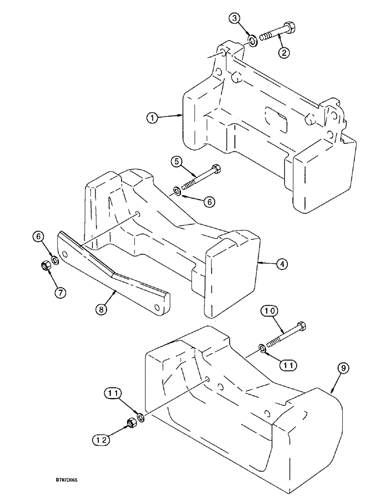 Схема запчастей Case 570LXT - (9-074) - FRONT COUNTERWEIGHT (09) - CHASSIS/ATTACHMENTS