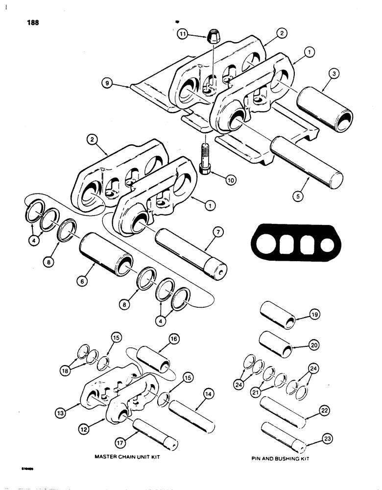 Схема запчастей Case 850B - (188) - R41054 TRACK CHAIN (04) - UNDERCARRIAGE