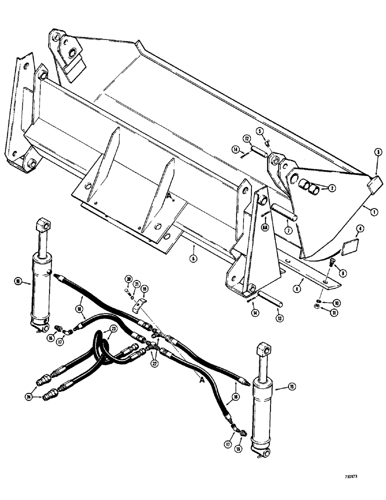 Схема запчастей Case 1530 - (094) - 4-IN-1 BUCKET (09) - CHASSIS/ATTACHMENTS