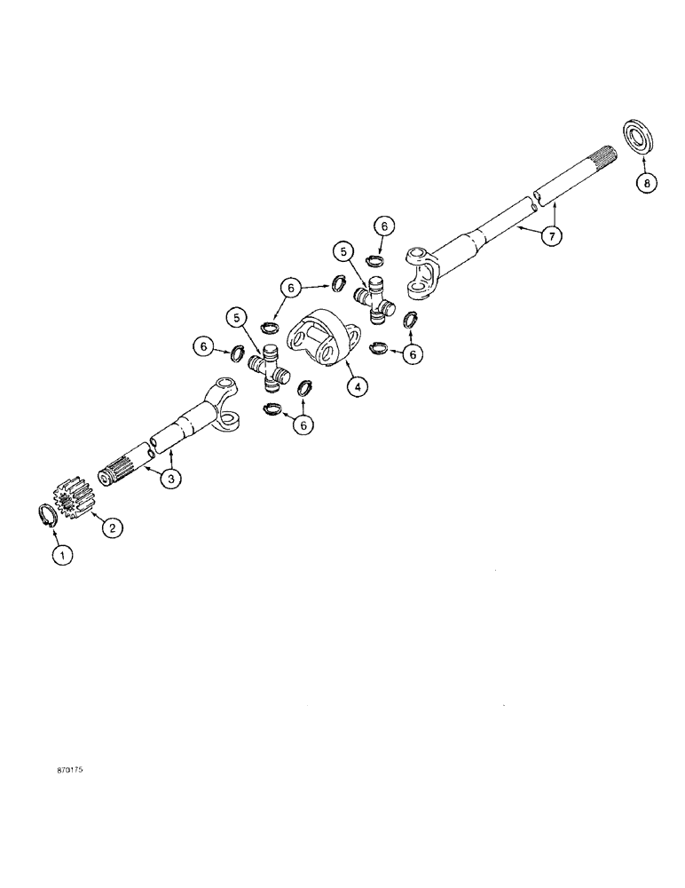 Схема запчастей Case 580SK - (6-48) - FRONT DRIVE AXLE, AXLE SHAFTS (06) - POWER TRAIN