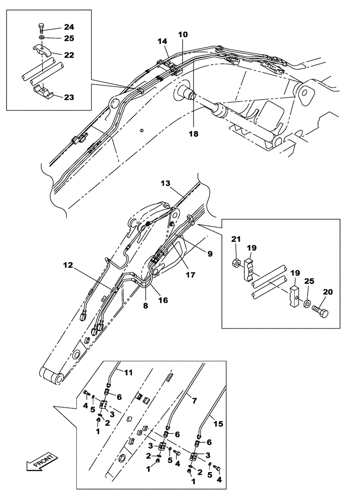 Схема запчастей Case CX350B - (08-26[03]) - HYDRAULICS, AUXILIARY ATTACHMENT - TRIGGER ACTIVATED, 2.63 M ARM (08) - HYDRAULICS