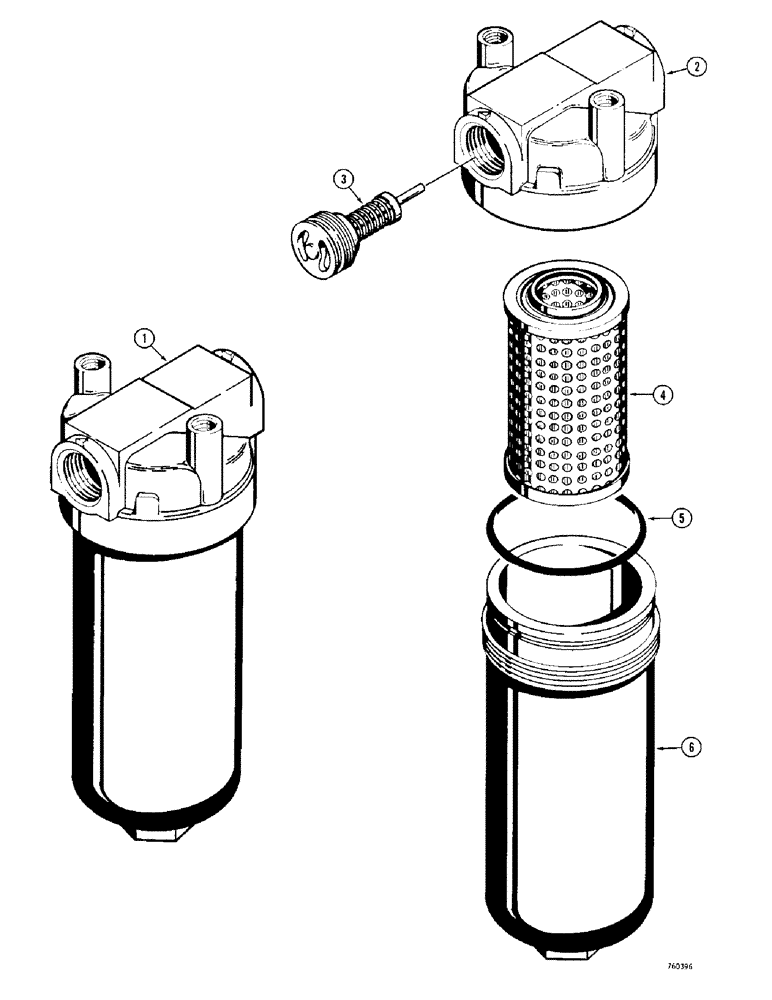 Схема запчастей Case 380CK - (156) - D73910 HYDRAULIC OIL FILTER (08) - HYDRAULICS