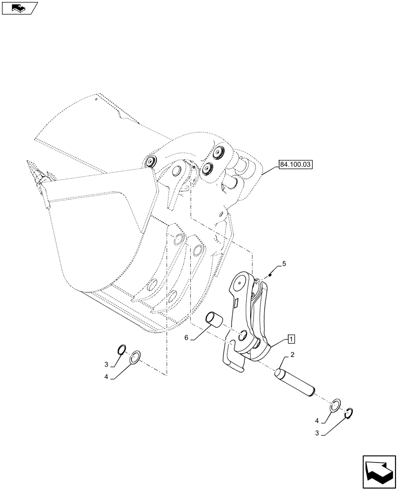 Схема запчастей Case 590SN - (84.100.2101) - VAR - 442017 - BACKHOE BUCKET, HYDRAULIC COUPLER (84) - BOOMS, DIPPERS & BUCKETS