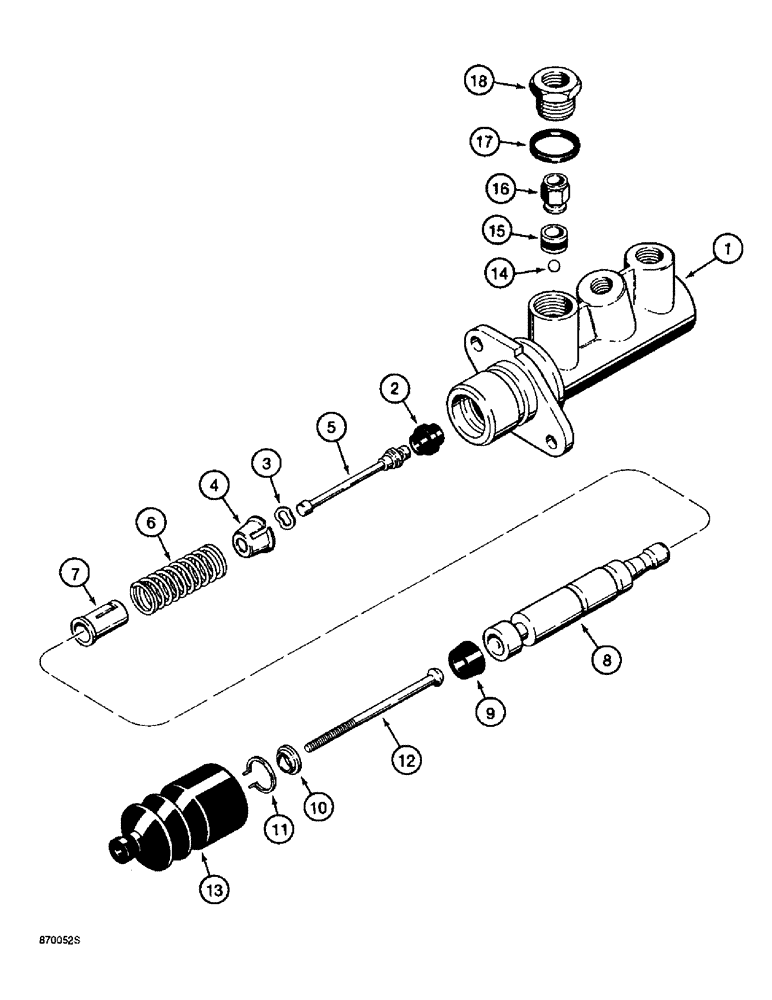 Схема запчастей Case 570LXT - (7-010) - BRAKE MASTER CYLINDER (07) - BRAKES