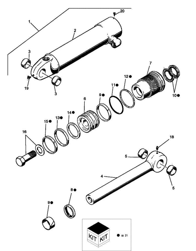 Схема запчастей Case 650L - (35.100.06) - CYLINDER, RIPPER (35) - HYDRAULIC SYSTEMS