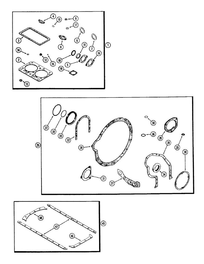 Схема запчастей Case 680CK - (054) - ENGINE GASKET KITS, (251) SPARK IGNITION ENGINE (10) - ENGINE