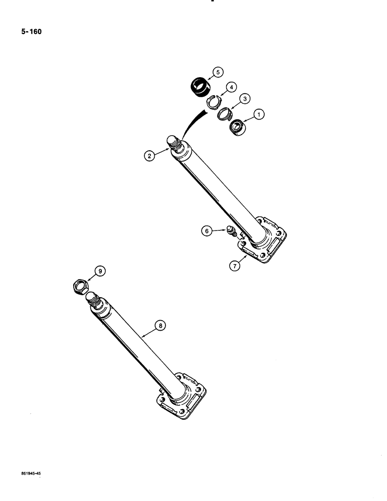 Схема запчастей Case 580K - (05-160) - STEERING COLUMNS, MODELS WITHOUT HORN (05) - STEERING