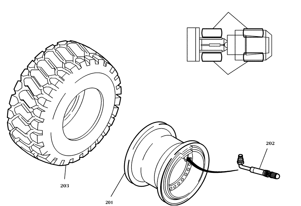 Схема запчастей Case 21D - (05.100[001]) - WHEELS 335/80R18 (S/N 561101-UP) No Description