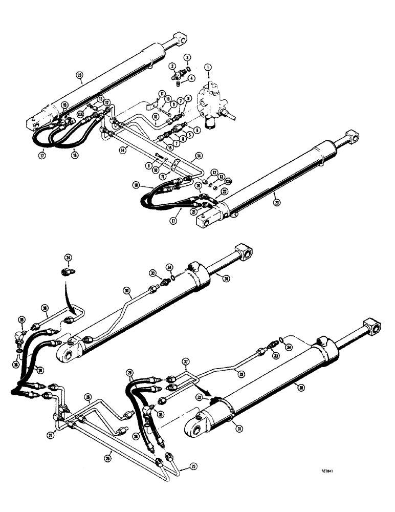 Схема запчастей Case 1700-SERIES - (157E) - LOADER LIFT HYDRAULICS (35) - HYDRAULIC SYSTEMS