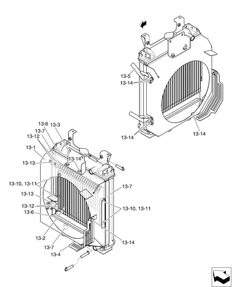 Схема запчастей Case CX36B - (01-014[02]) - RADIATOR INSTAL (10) - ENGINE