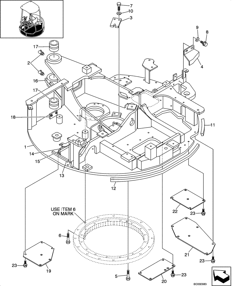 Схема запчастей Case CX36 - (09-03[00]) - TURNTABLE - ACCESS COVERS (CX36 ASN PX11 - 08901) (09) - CHASSIS/ATTACHMENTS