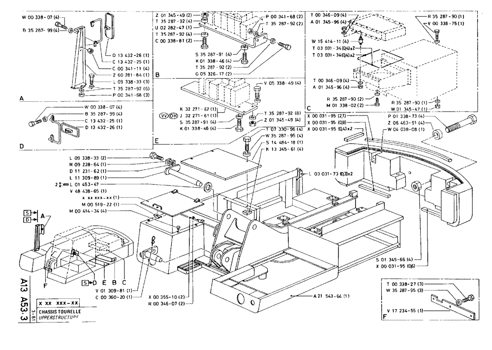 Схема запчастей Case 75C - (A13 A53.3) - UPPERSTRUCTURE (05) - UPPERSTRUCTURE CHASSIS