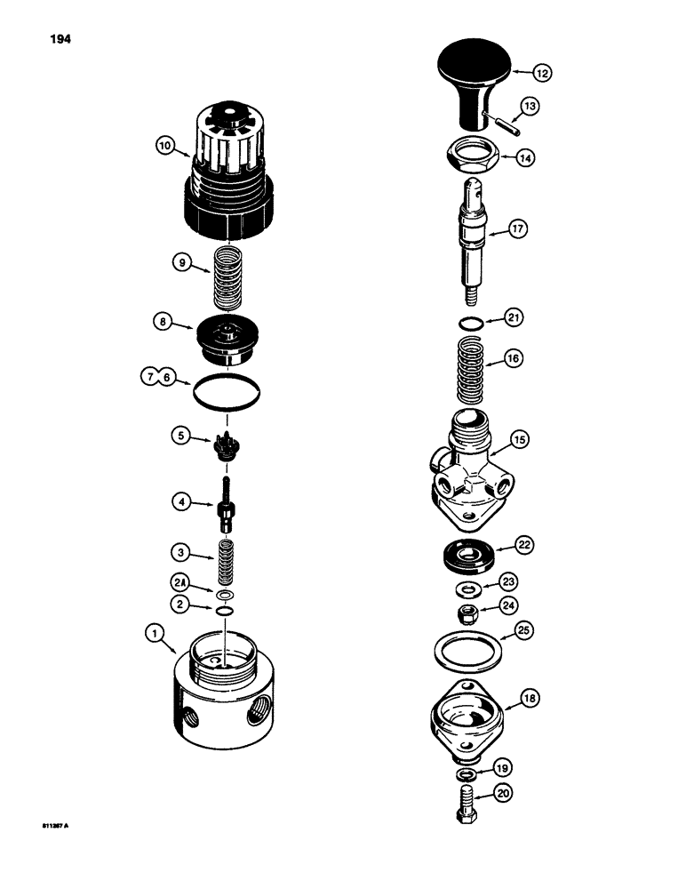 Схема запчастей Case 780B - (194) - L72409 PRESSURE REDUCING VALVE - BRAKE, L103834 PARKING BRAKE VALVE (07) - BRAKES