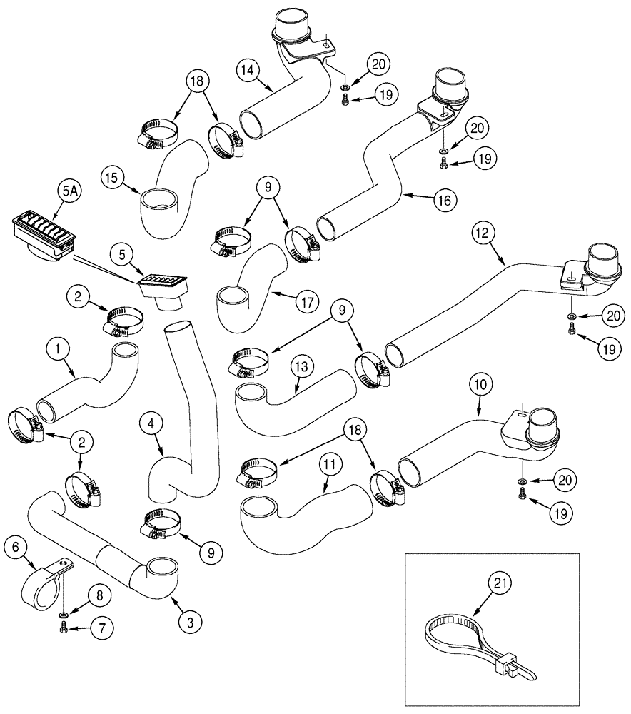 Схема запчастей Case 721C - (09-50) - CAB - HEATER AND AIR CONDITIONING DUCTS (09) - CHASSIS