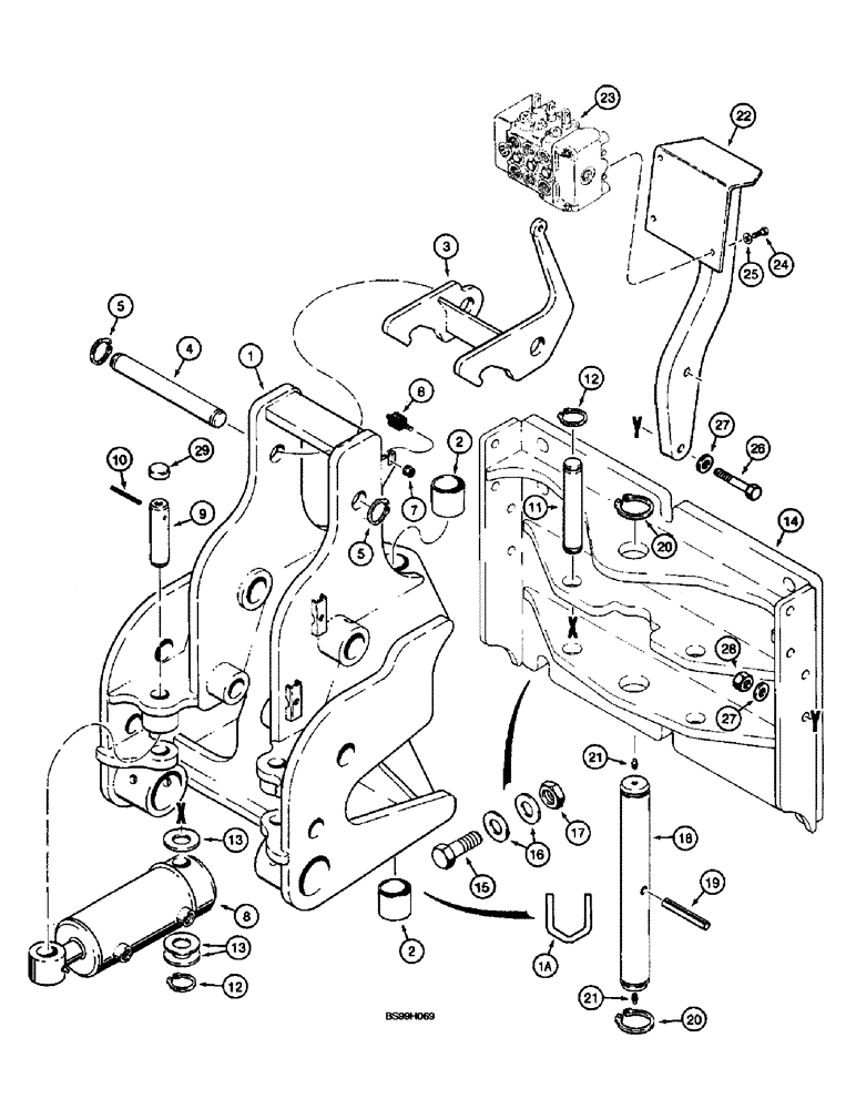 Схема запчастей Case 660 - (9-106) - PLOW SWING TOWER AND MOUNTING BRACKET, FOR ALL TRENCHERS EXCEPT INTEGRAL QUAD (09) - CHASSIS/ATTACHMENTS