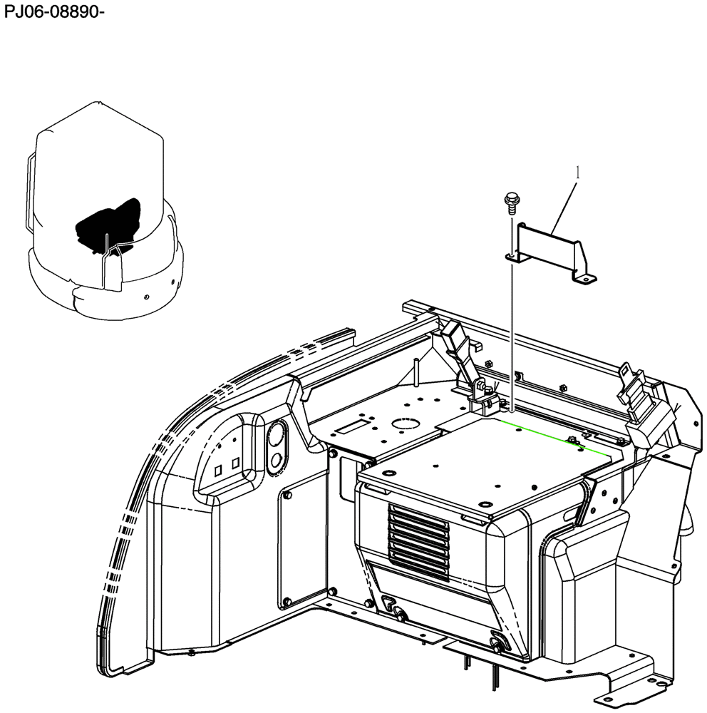 Схема запчастей Case CX50B - (765-01[1]) - STOPPER ASSEMBLY COOLER (90) - PLATFORM, CAB, BODYWORK AND DECALS