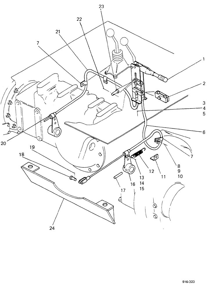 Схема запчастей Case 580F - (132) - PARKING BRAKE, NOT FOR GERMANY (33) - BRAKES & CONTROLS