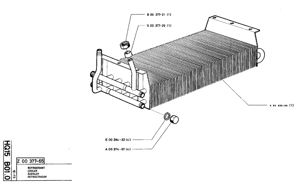 Схема запчастей Case TY45 - (HQ15 B01.0) - COOLER (07) - HYDRAULIC SYSTEM