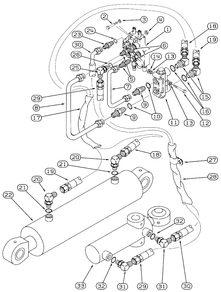 Схема запчастей Case 460 - (8-090) - PLOW HYDRAULIC CIRCUIT, PLOW LIFT AND SWING (08) - HYDRAULICS