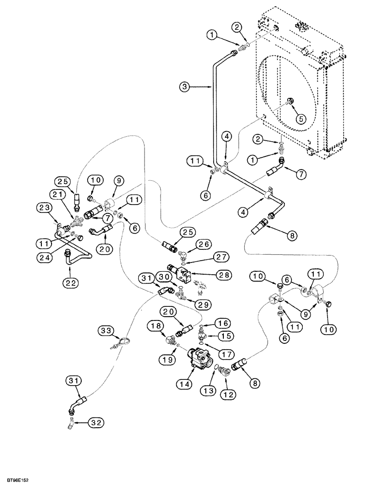 Схема запчастей Case 850G - (6-30) - CRAWLER HYDRAULIC CIRCUIT - COOLING SYSTEM (07) - HYDRAULIC SYSTEM