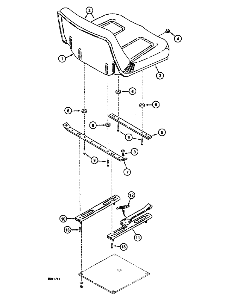 Схема запчастей Case 660 - (9-010) - OPERATORS SEAT (09) - CHASSIS/ATTACHMENTS