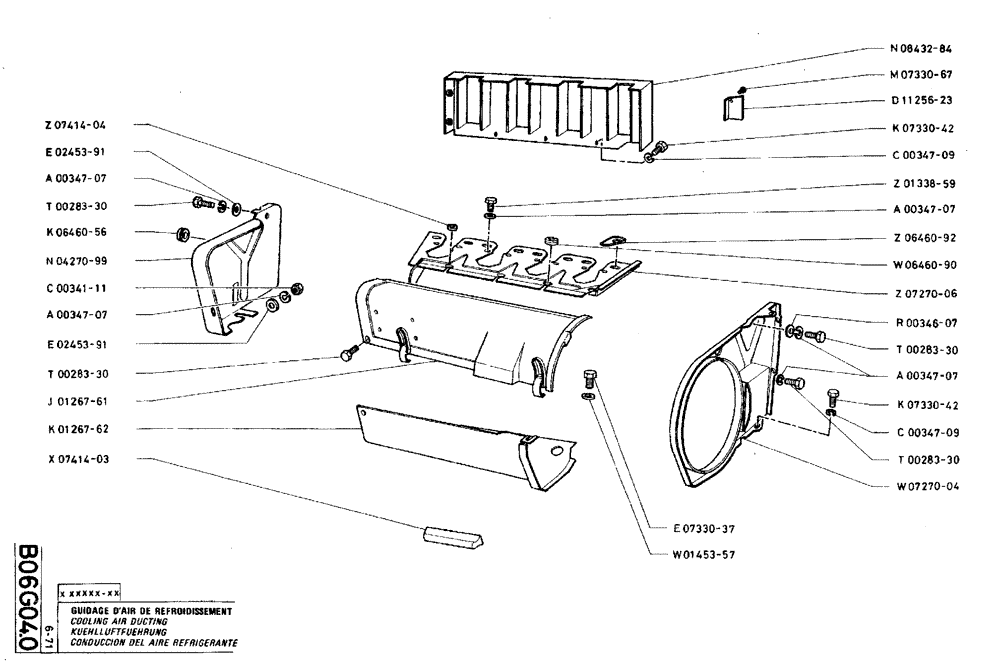 Схема запчастей Case TY45 - (B06 G04.0) - COOLING AIR DUCTING (01) - ENGINE