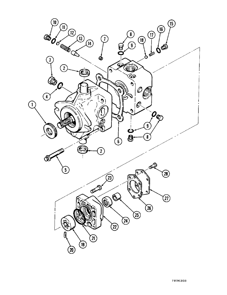 Схема запчастей Case FH4 - (1-60) - PROPULSION PUMP ASSEMBLY (29) - HYDROSTATIC DRIVE