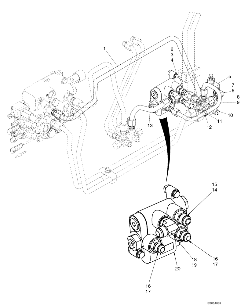 Схема запчастей Case 445 - (08-05) - HYDRAULICS - SELF-LEVELING (08) - HYDRAULICS