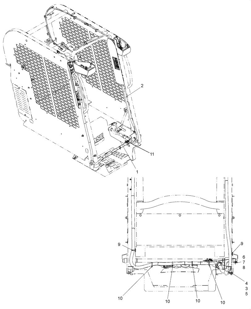 Схема запчастей Case 410 - (04-08A) - ELECTRIC - CAB (04) - ELECTRICAL SYSTEMS