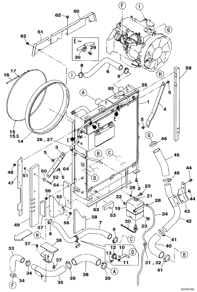 Схема запчастей Case CX130B - (02-05) - RADIATOR AND CONNECTIONS (02) - ENGINE