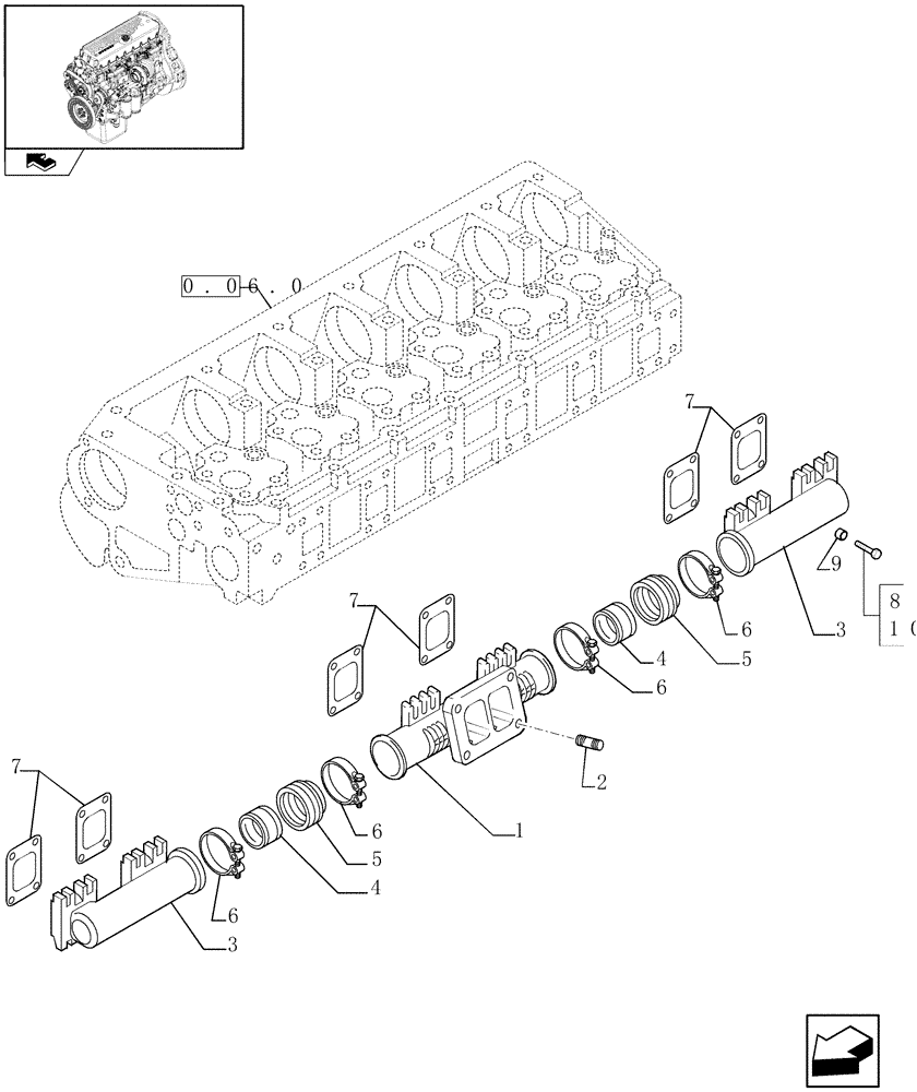 Схема запчастей Case F3AE0684S E908 - (0.07.8) - EXHAUST MANIFOLD (504138729) 