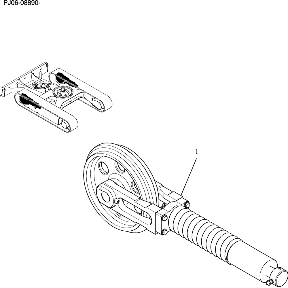 Схема запчастей Case CX50B - (346-01[1]) - IDLER ASSEMBLY, CRAWLER (48) - TRACKS & TRACK SUSPENSION