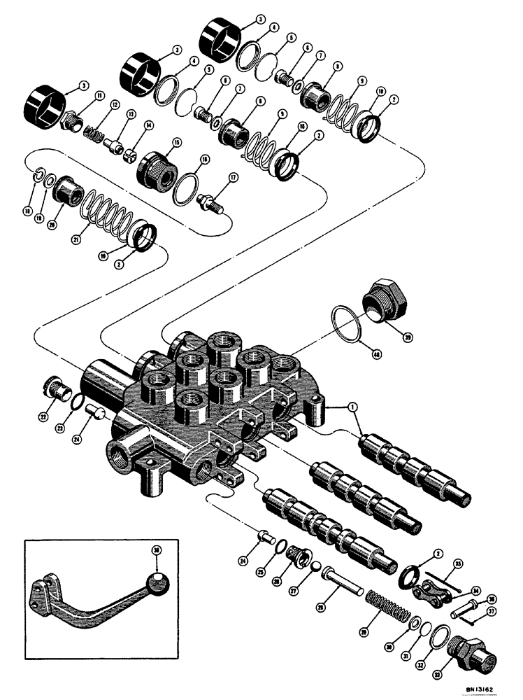 Схема запчастей Case 310E - (077) - D29111 HYDRAULIC CONTROL VALVE (07) - HYDRAULIC SYSTEM