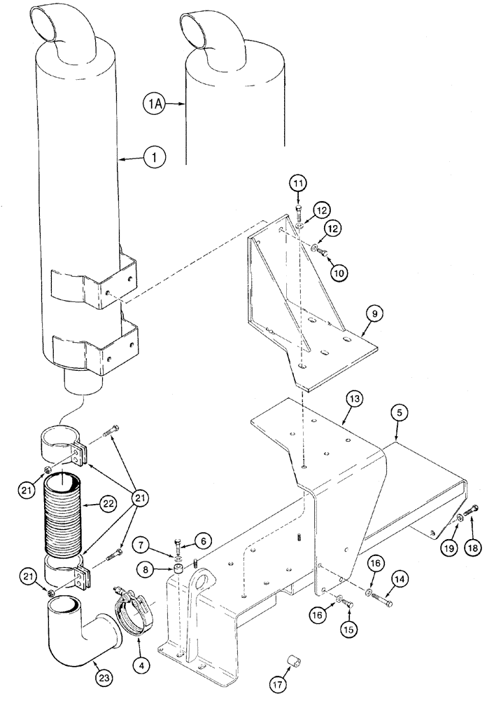 Схема запчастей Case 921C - (02-10) - MUFFLER - EXHAUST SYSTEM (02) - ENGINE