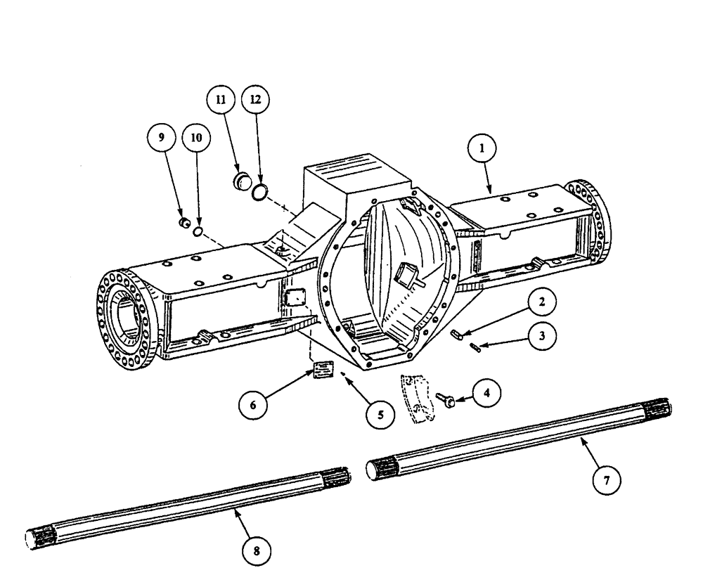 Схема запчастей Case 330 - (33A00020669[01]) - REAR AXLE - COMPONENTS (11) - AXLES/WHEELS