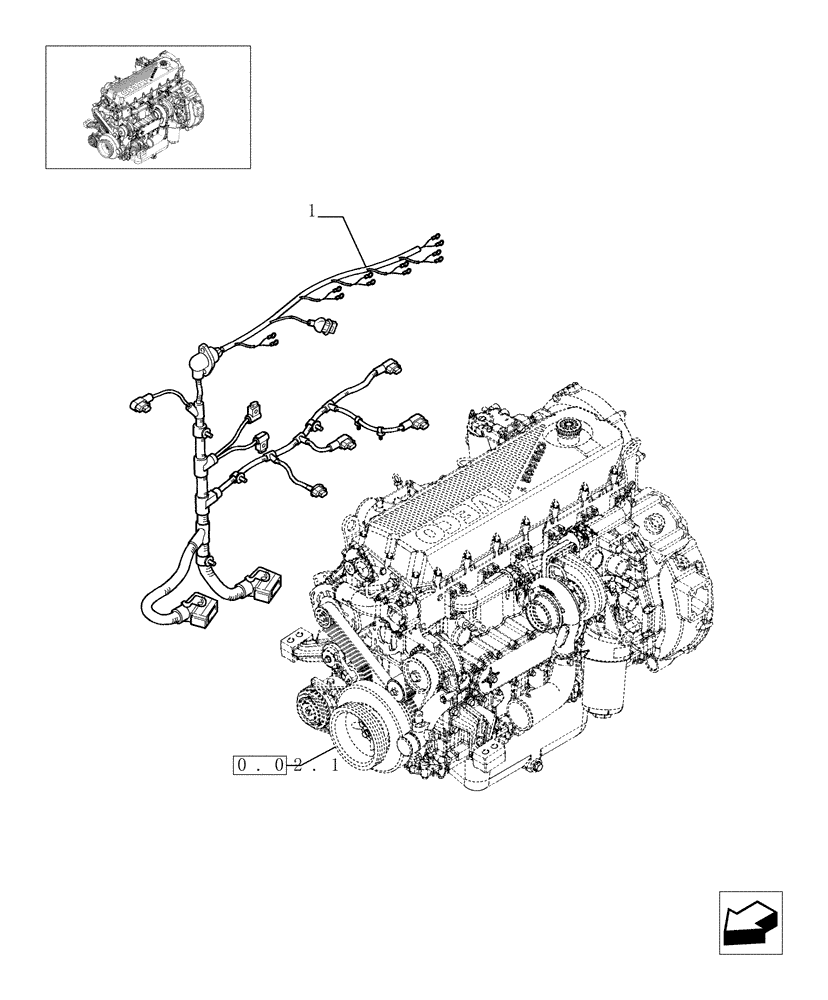 Схема запчастей Case F2CE9684C E001 - (0.17.3[01]) - MOTOR ELECTRIC INSTALLATION (504134711) 